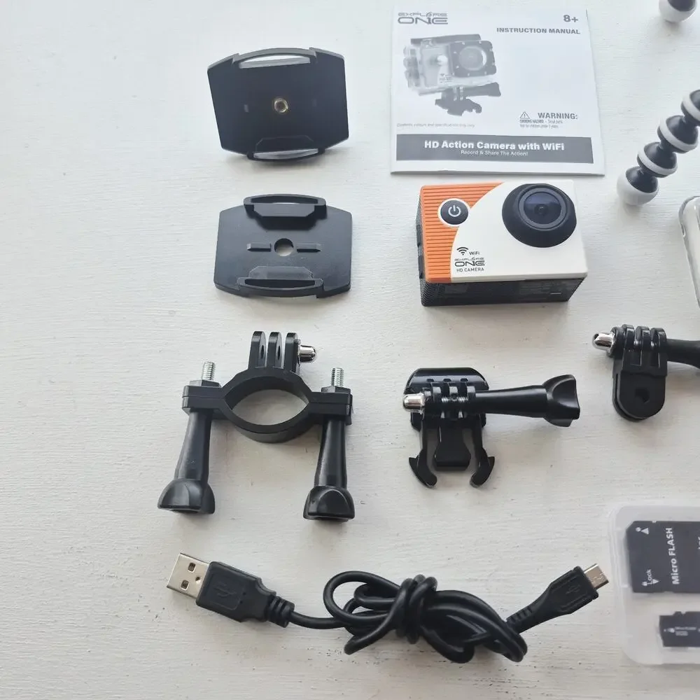 Explore One 4K Action Camera with WiFi Bundle With Many Accessories
